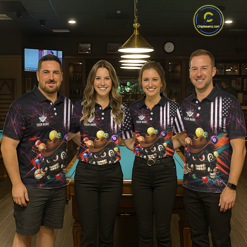 Funny 8 Ball Pool Graffiti Style Billiard Shirt For Women Custom Billiard Team Jersey Outfit TDM5548