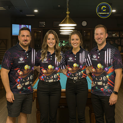 Funny 8 Ball Pool Graffiti Style Billiard Shirt For Women Custom Billiard Team Jersey Outfit TDM5548