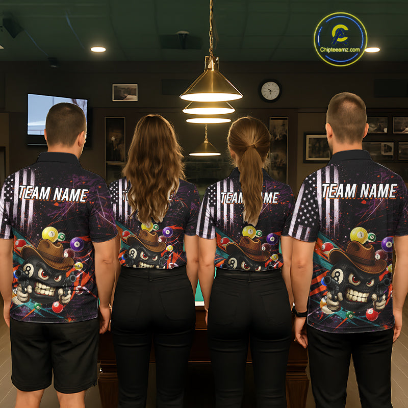 Funny 8 Ball Pool Graffiti Style Billiard Shirt For Women Custom Billiard Team Jersey Outfit TDM5548
