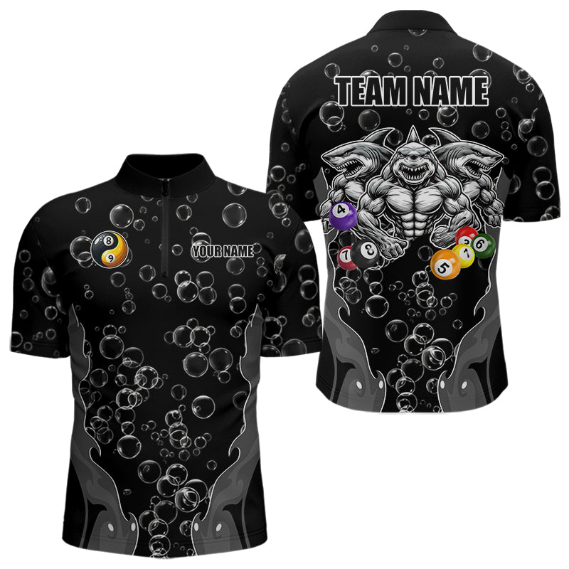 Personalized Funny Sharks 3D Pool Balls Billiard Shirts For Men Custom 8 & 9 Ball Billiard Jerseys TDM3628