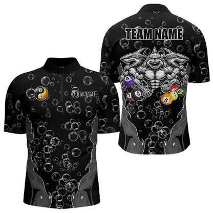 Personalized Funny Sharks 3D Pool Balls Billiard Shirts For Men Custom 8 & 9 Ball Billiard Jerseys TDM3628
