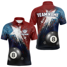 Load image into Gallery viewer, Personalized Grunge Texas Flag 8 Ball Billiard Pool Shirt For Men, Patriotic Texas Billiard Jerseys TDM3631