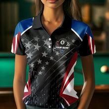 Load image into Gallery viewer, Personalized 8 Ball Pool Billiard Jerseys For Women Custom US Flag Billiard Shirts Team Pool Player TDM3632