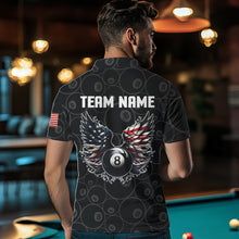 Load image into Gallery viewer, Personalized US Flag Funny 8 Ball Pool Wings Billiard Shirts For Men, American Team Billiard Jersey TDM3634