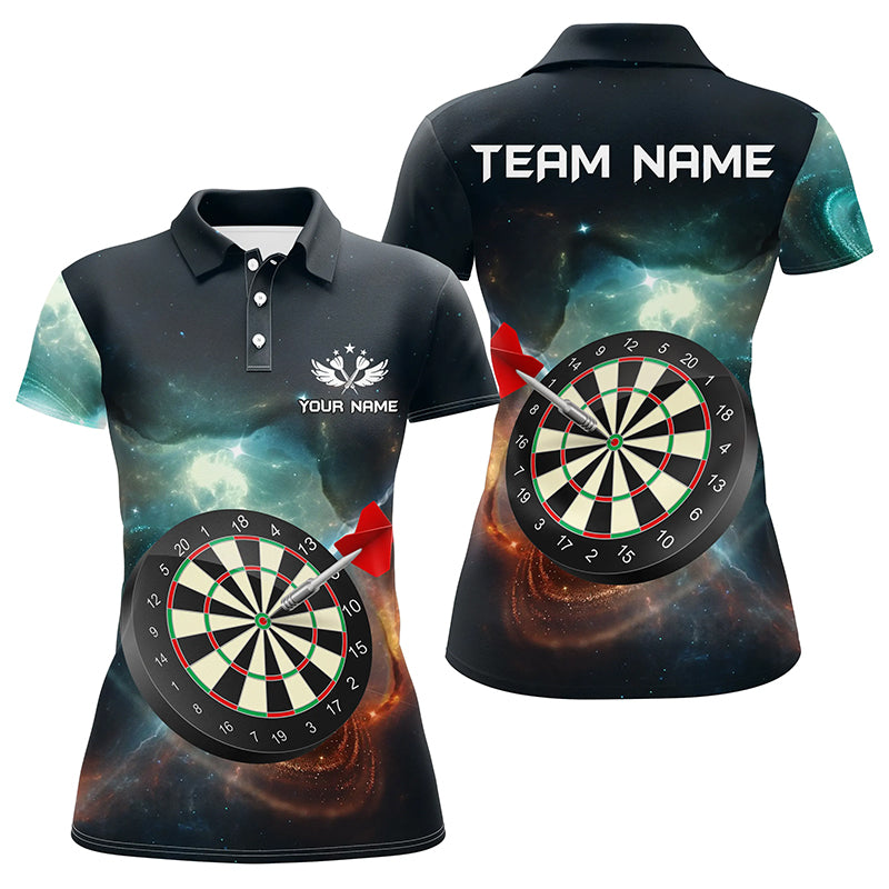 Personalized 3D Darts Board Galaxy Universe Women Darts Polo Shirts Custom Darts Team Jerseys TDM1305