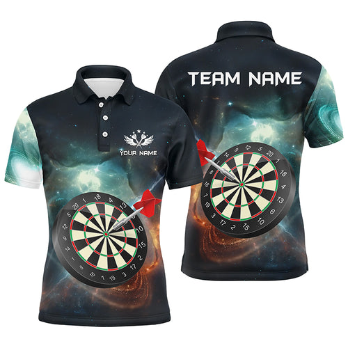 Personalized 3D Darts Board Galaxy Universe Men Darts Polo Shirts Custom Darts Team Jerseys TDM1305