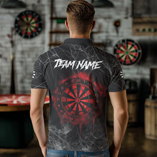 Load image into Gallery viewer, Black And Red Smoke Grim Reaper Funny Dart Shirts For Men Custom Dart Jerseys, Darts Clothing TDM3785