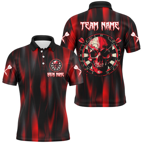 Personalized Red Skull Darts Board Men Darts Polo Shirts Custom Team League Darts Jerseys Uniform TDM1515