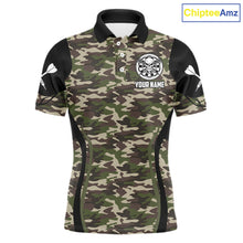 Load image into Gallery viewer, Personalized Green Camo Skull Darts Shirt For Men Custom Darts League Jersey Team Polo &amp; 1/4 Zip TDM6402