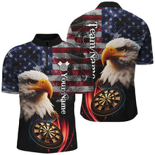 Load image into Gallery viewer, Personalized Eagle Darts Board Smoke US Flag Men 3D Darts Shirts, Patriotic Darts Team Jerseys TDM1684