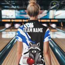 Load image into Gallery viewer, Custom Women's Bowling Shirts Funny Raccoon Bowling Jersey, Bowling Polo &amp; Quarter Zip Team Shirts TDM6597
