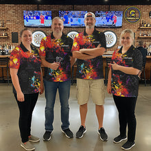 Load image into Gallery viewer, Grunge Colorful Paint Women Dart Shirts With Pocket Custom Darts Team Jersey TDM1894