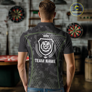 Black & Military Camo Darts Shirt For Men Custom Dart Jersey Pocket Option TDM4652