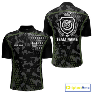 Black & Military Camo Darts Shirt For Men Custom Dart Jersey Pocket Option TDM4652