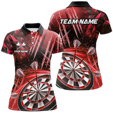 Load image into Gallery viewer, Personalized 3D Glitter Women Darts Shirts Custom Team Name Dart League Shirts Dart Jerseys |Red TDM2582