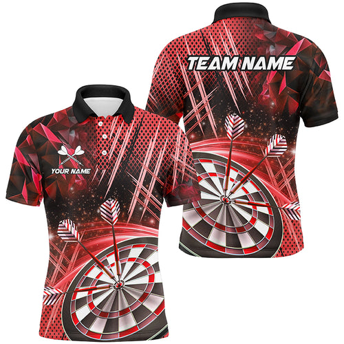 Personalized 3D Glitter Men Darts Shirts Custom Team Name Dart League Shirts Dart Jerseys |Red TDM2582