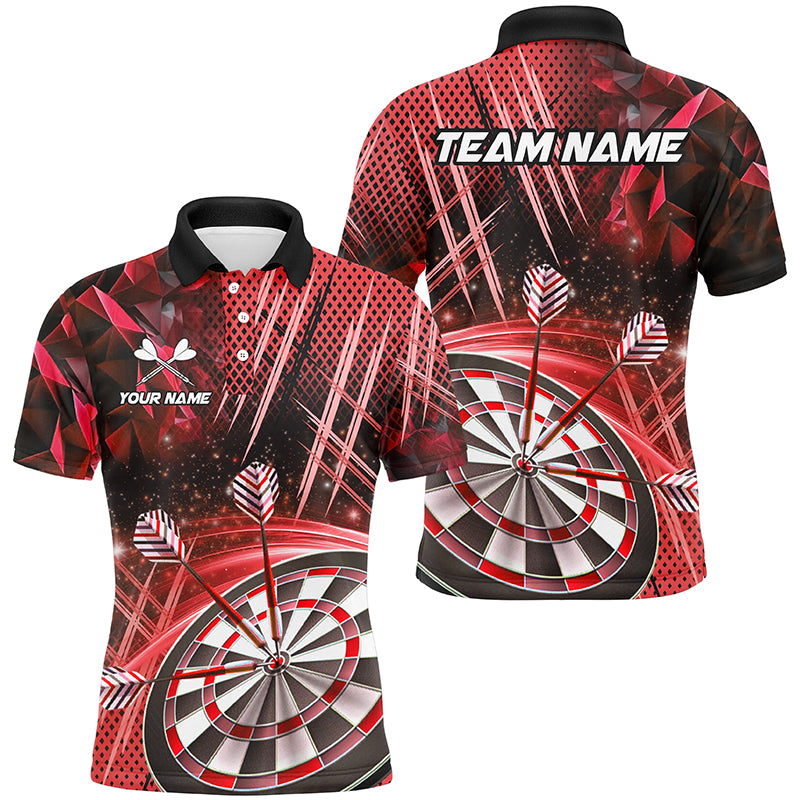 Personalized 3D Glitter Men Darts Shirts Custom Team Name Dart League Shirts Dart Jerseys |Red TDM2582