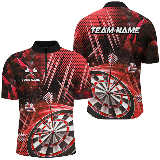 Personalized 3D Glitter Men Darts Shirts Custom Team Name Dart League Shirts Dart Jerseys |Red TDM2582