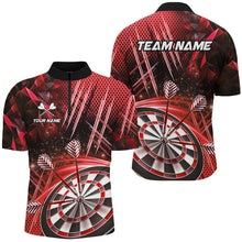 Load image into Gallery viewer, Personalized 3D Glitter Men Darts Shirts Custom Team Name Dart League Shirts Dart Jerseys |Red TDM2582