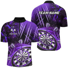 Load image into Gallery viewer, Personalized 3D Glitter Men Darts Shirts Custom Team Dart League Shirts Dart Jerseys |Purple TDM2583
