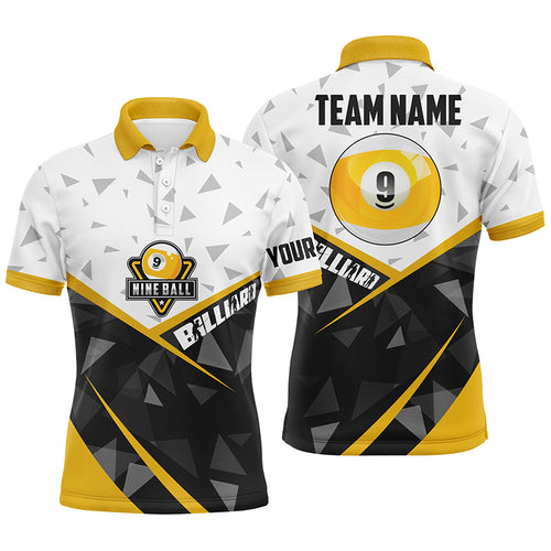 9 Ball Pool Billiard Jerseys Custom 3D Men Polo Shirts, 9 Ball Team League Billiard Shirts TDM0628