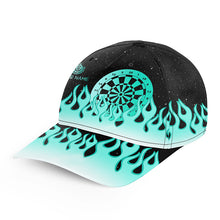 Load image into Gallery viewer, Turquoise Dartboard Fire Flame Darts Cap Custom 3D Baseball Darts Hats Gifts For Darts Player TDM3059