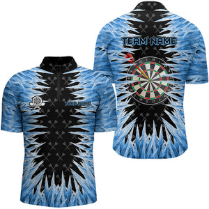 Personalized Darts Board Blue Icy 3D Printed Men Dart Shirts Custom Cool Dart Jerseys For Team TDM3060