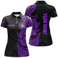 Load image into Gallery viewer, Personalized Purple Tribal Darts Polo &amp; Quarter Zip Custom Dart Shirts For Women Dart Jerseys TDM3061