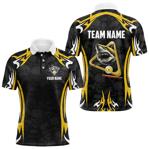 Personalized Shark 9 Ball Pool Skull Pattern Billiard Shirt For Men Custom 9 Ball Billiard Jerseys TDM3304