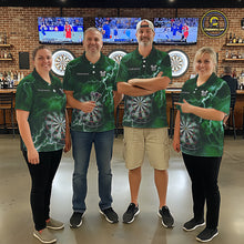 Load image into Gallery viewer, Custom Lightning Green Darts Shirt With Pocket Option For Women, Darts Jersey TDM5553