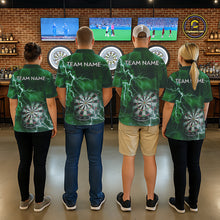 Load image into Gallery viewer, Custom Lightning Green Darts Shirt With Pocket Option For Women, Darts Jersey TDM5553