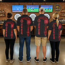 Load image into Gallery viewer, Personalized Black And Red Tribal Darts Shirt For Women Custom Darts Jersey Team Polo &amp; Quarter Zip TDM5558