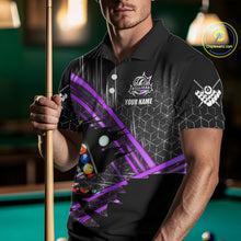 Load image into Gallery viewer, Personalized Billiard Shirts For Men Custom 8 Ball Pool Team Jersey Polo &amp; 1/4 Zip | Purple TDM6173