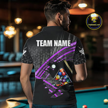 Load image into Gallery viewer, Personalized Billiard Shirts For Men Custom 8 Ball Pool Team Jersey Polo &amp; 1/4 Zip | Purple TDM6173