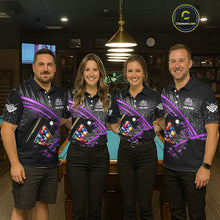 Load image into Gallery viewer, Personalized Billiard Shirts For Men Custom 8 Ball Pool Team Jersey Polo &amp; 1/4 Zip | Purple TDM6173