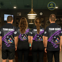 Load image into Gallery viewer, Personalized Billiard Shirts For Men Custom 8 Ball Pool Team Jersey Polo &amp; 1/4 Zip | Purple TDM6173