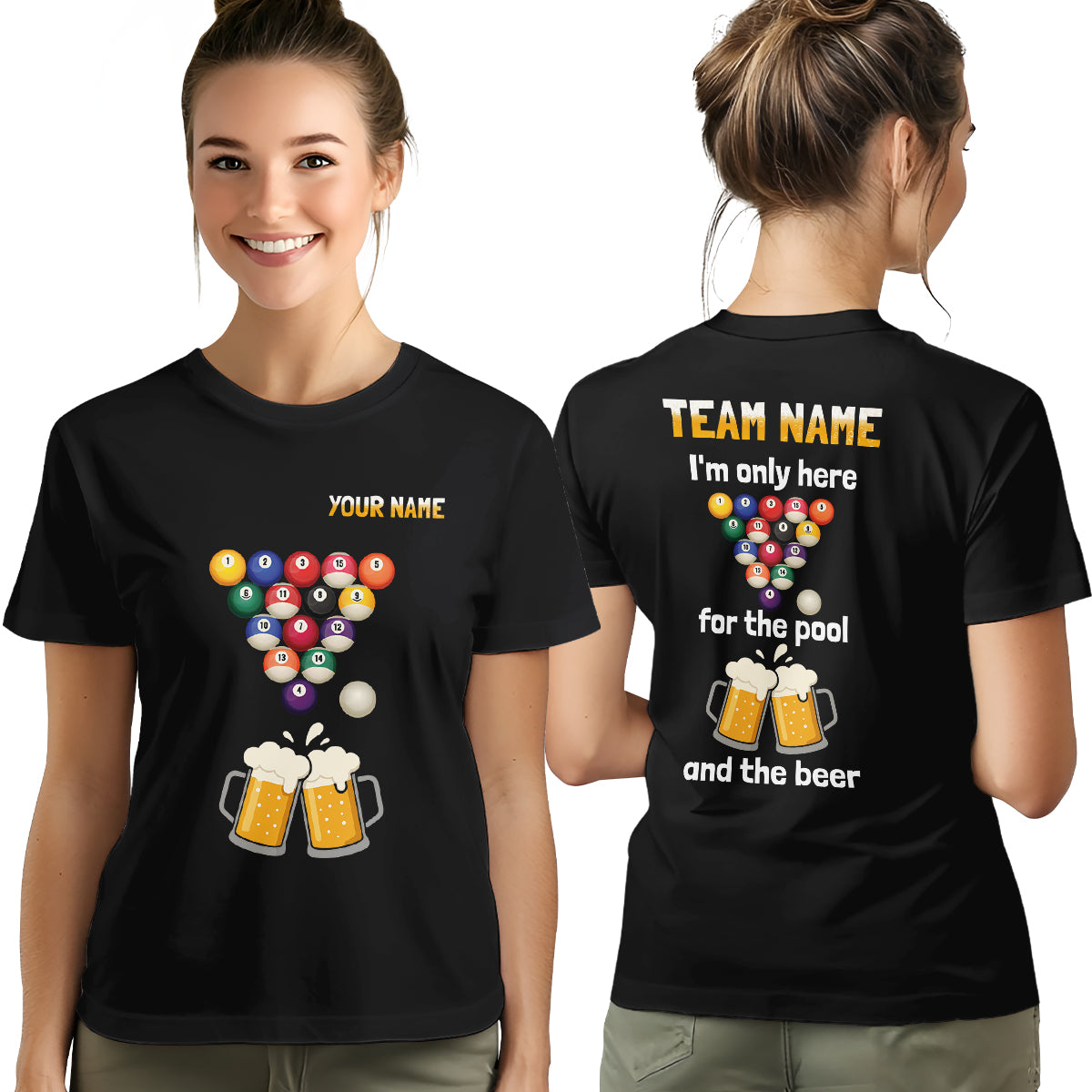 I'm Only Here For The Pool Funny Billiard T-Shirts Custom Billiard Team Shirts For Pool Player TDM3918