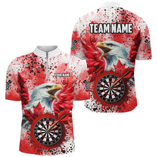 Load image into Gallery viewer, Red Grunge Dartboard Eagle Custom Canadian Flag Men Darts Shirts, Patriotic Canada Darts Jerseys TDM1897