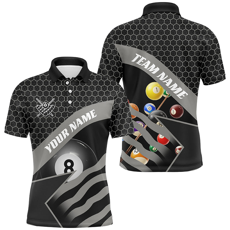 Black Billiard Jerseys For Men Custom Name 3D Printed 8 Ball Pool Team League Billiard Shirts TDM1900