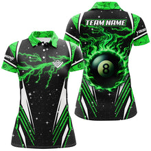 Load image into Gallery viewer, Galaxy Lightning Green 8 Ball Pool Fire Custom Billiard Shirts For Women, Billiard Team Jerseys TDM2341