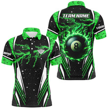 Load image into Gallery viewer, Galaxy Lightning Green 8 Ball Pool Fire Custom Billiard Shirts For Men, Billiard Team Jerseys TDM2341