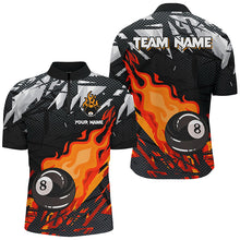 Load image into Gallery viewer, Red 8 Ball Fire Flame Grunge Pattern Custom Billiard Shirts For Men, 8 Ball Pool Jersey Team Outfit TDM2343