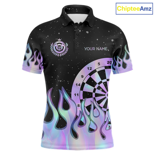 Personalized Holographic Fire Flame Darts Shirts For Men Custom Darts Team Jersey, Darts Gifts TDM7349