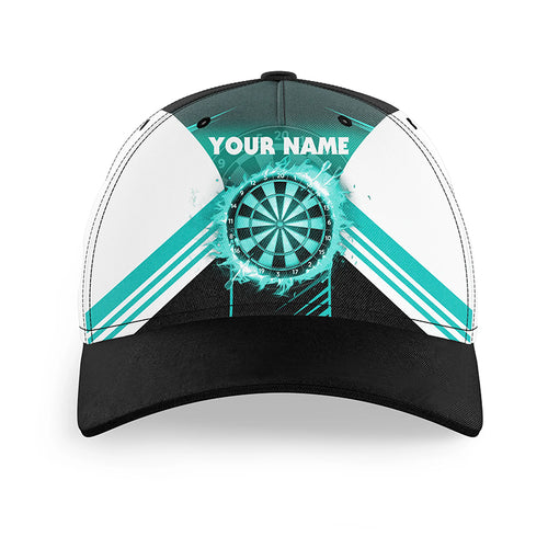 Personalized Fire Flame Dartboard 3D All Over Print Baseball Darts Hat Custom Turquoise Darts Cap TDM2590