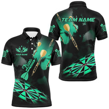 Load image into Gallery viewer, Green Dart Board Hazy Smoke Custom 3D Dart Shirts For Men, Darts League Team Shirt Dart Jerseys TDM2841