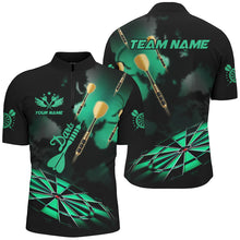 Load image into Gallery viewer, Green Dart Board Hazy Smoke Custom 3D Dart Shirts For Men, Darts League Team Shirt Dart Jerseys TDM2841