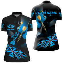 Load image into Gallery viewer, Blue Dart Board Hazy Smoke Custom 3D Dart Shirts For Women, Darts League Team Shirt Dart Jerseys TDM2842