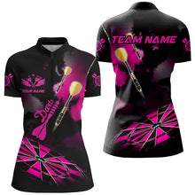 Load image into Gallery viewer, Pink Dart Board Hazy Smoke Custom 3D Dart Shirts For Women, Darts League Team Shirt Dart Jerseys TDM2843