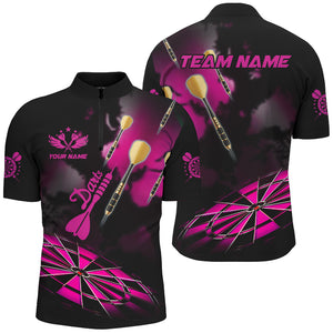 Pink Dart Board Hazy Smoke Custom 3D Dart Shirts For Men, Darts League Team Shirt Dart Jerseys TDM2843