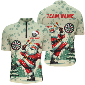 Funny Santa With Dart Custom Dart Shirts For Men, Christmas Darts Gift Outfit For Team Dart Jerseys TDM2844